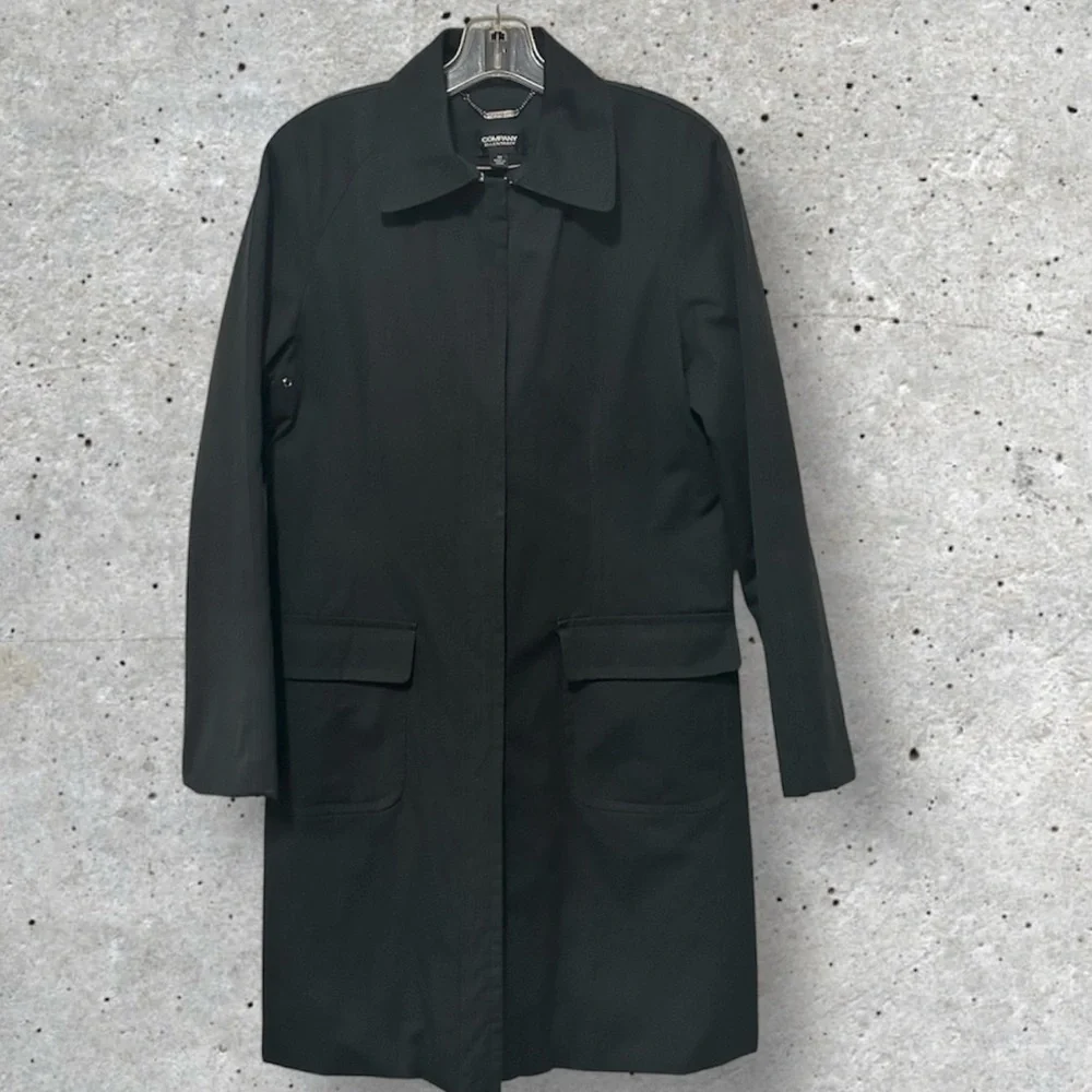 Ellen Tracy Black Raincoat. Trenchcoat. Size Medium - Picture 8 of 13